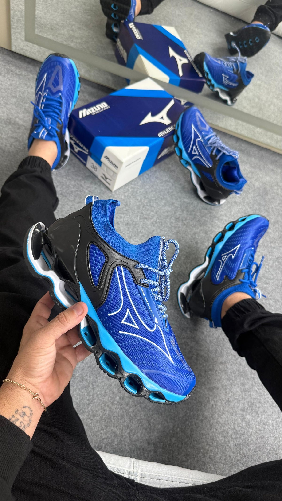 MIZUNO PRO 14 - ROYAL/ PRETO