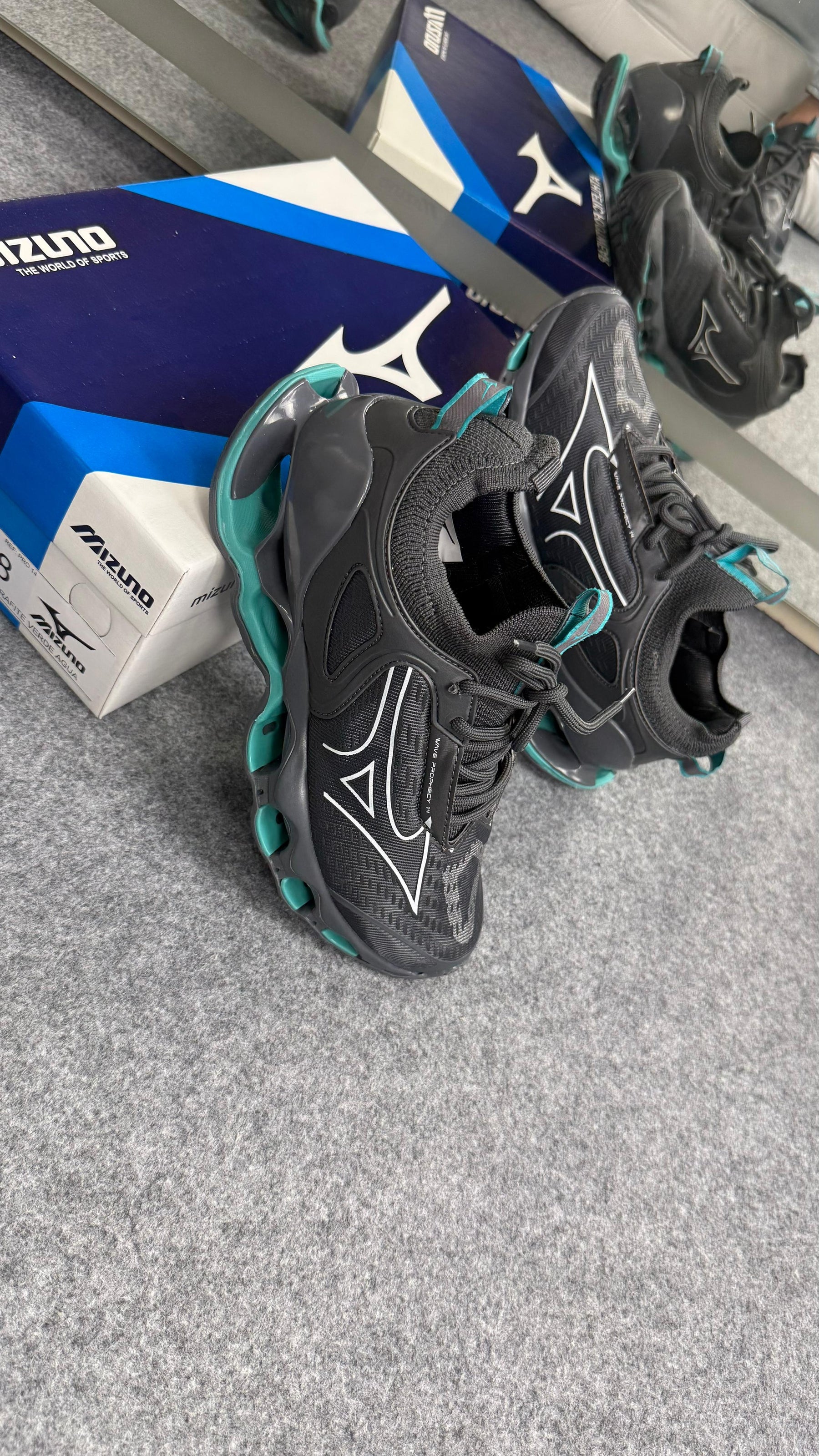 MIZUNO PRO 14 - GRAFITE/ VERDE AGUA